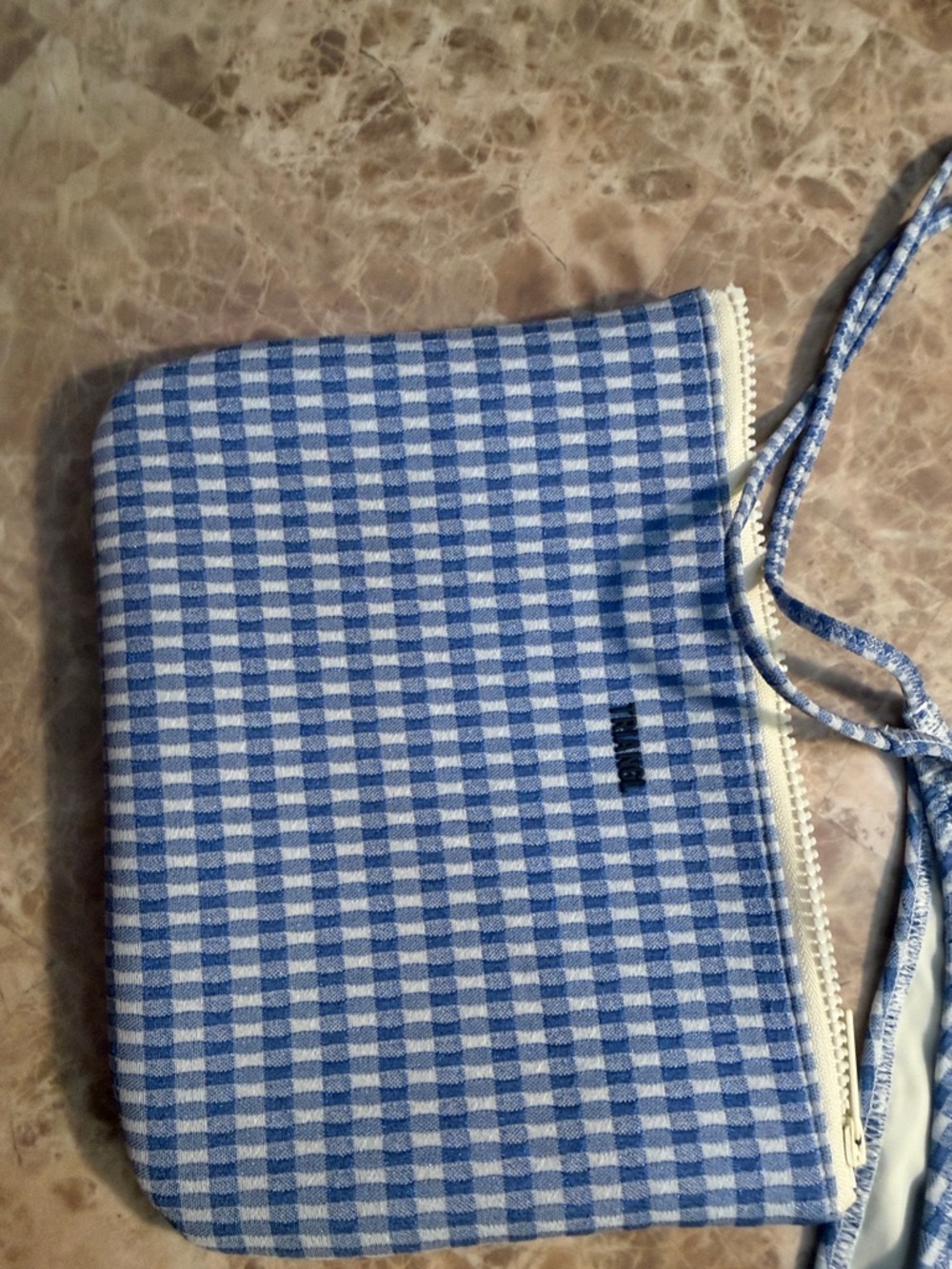 triangl swimwear Blue Gingham Triangle Bikini Set - Picture 9 of 9